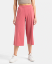 Super Combed Cotton Rich Elastane Stretch Relaxed Fit Culottes - Baroque Rose